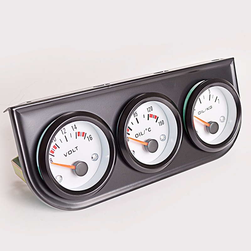 Reloj de Temperatura De 50 a 150 Grados Centígrados presión De 0 a 7 KG
Voltaje De 8 a 16 Voltios Aconsejado motores gasolina Coche furgoneta camión racing